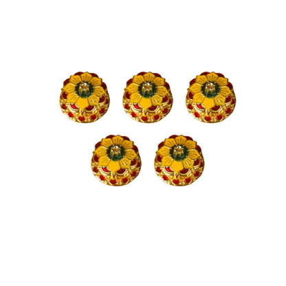 Sri Rudra Fiber Gold Kumkum Bharani (SR 01946) - Pack of 5