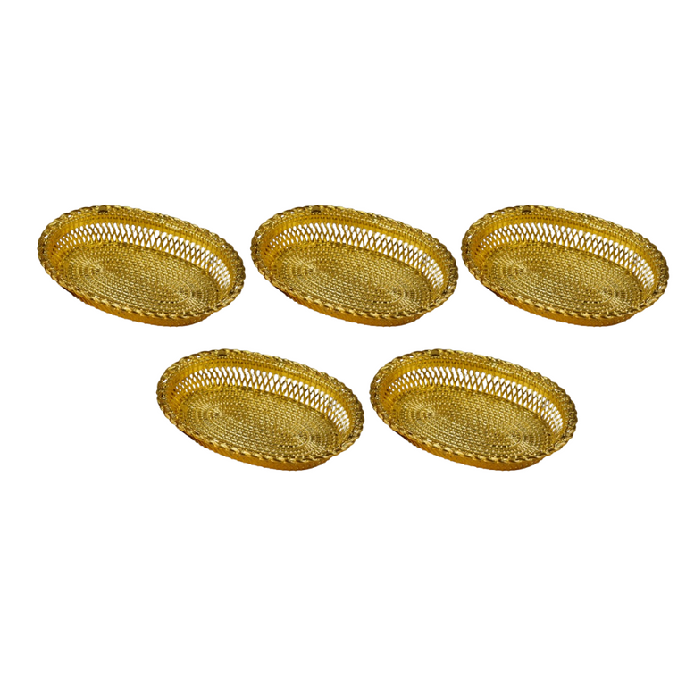 Sri Rudra Decorative Color Flower Tray (SR 0639) - Pack of 5