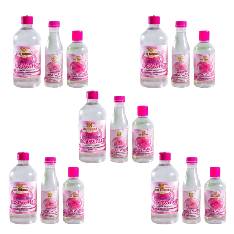 Sri Rudra Rose Water - 200 ml - Pack of 5