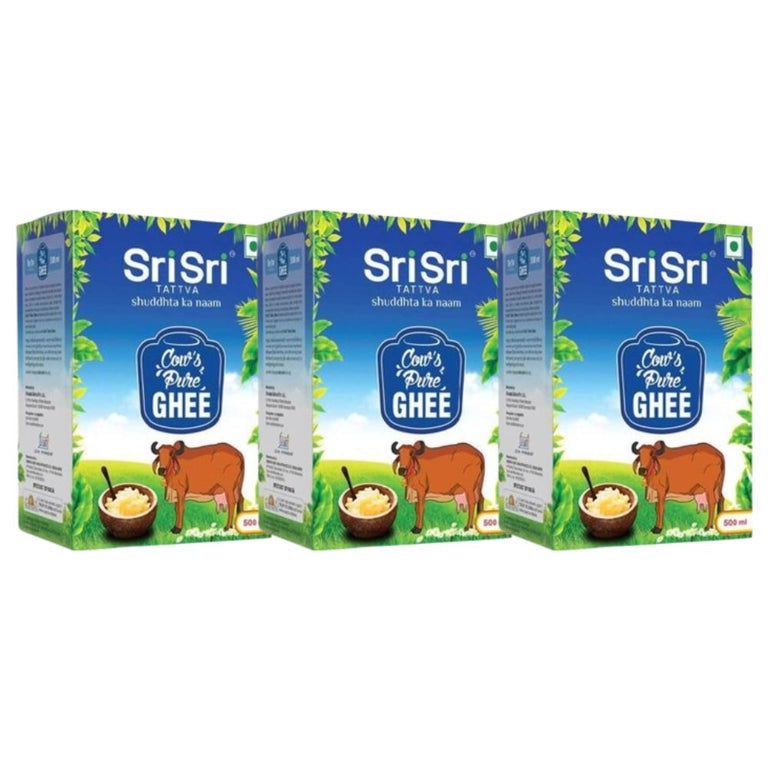 Sri Sri Tattva Cow's Pure Ghee | Pure Cow Ghee for Better Digestion and Immunity | Pure A2 Cow Ghee - 500 ml - Pack of 1