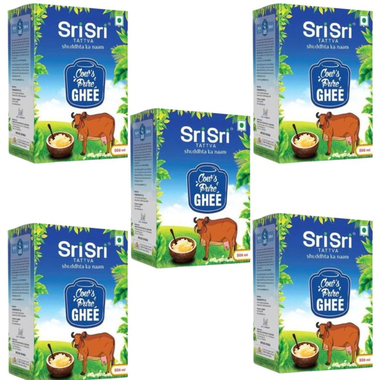 Sri Sri Tattva Cow's Pure Ghee | Pure Cow Ghee for Better Digestion and Immunity | Pure A2 Cow Ghee - 500 ml - Pack of 1
