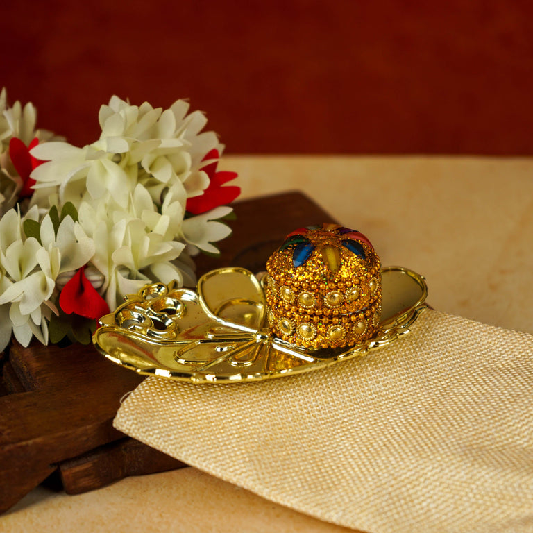 Sri Rudra Decorative Kumkum Haldi Tray (SR 01406) - Pack of 2