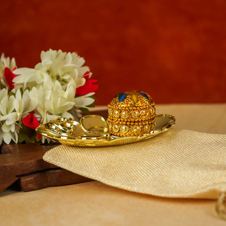Sri Rudra Decorative Kumkum Haldi Tray (SR 01406) - Pack of 2