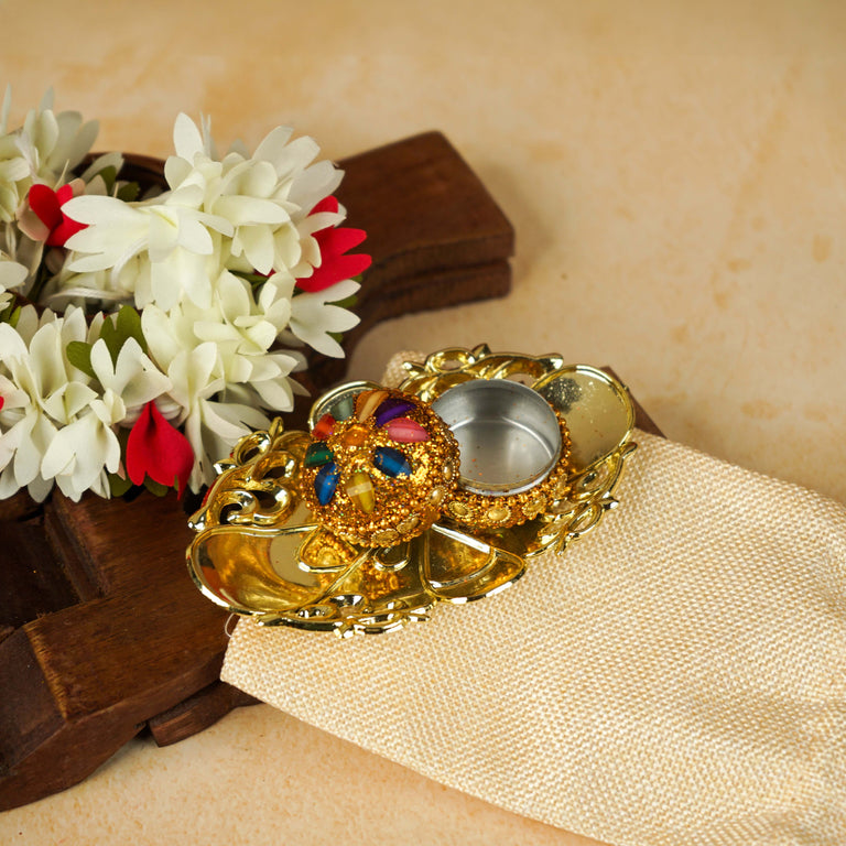 Sri Rudra Decorative Kumkum Haldi Tray (SR 01406) - Pack of 2