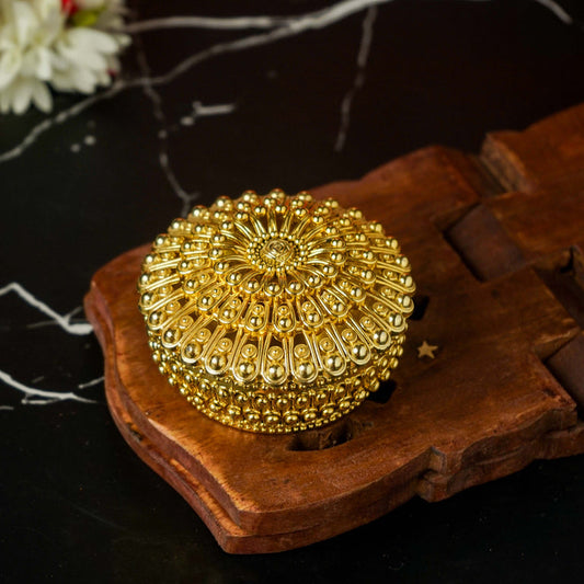 Sri Rudra Gold Fancy Tray Round Bowl (EAN 8906101491865) - Pack of 2