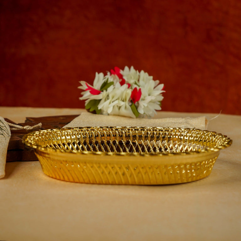 Sri Rudra Decorative Color Flower Tray (SR 0639) - Pack of 5