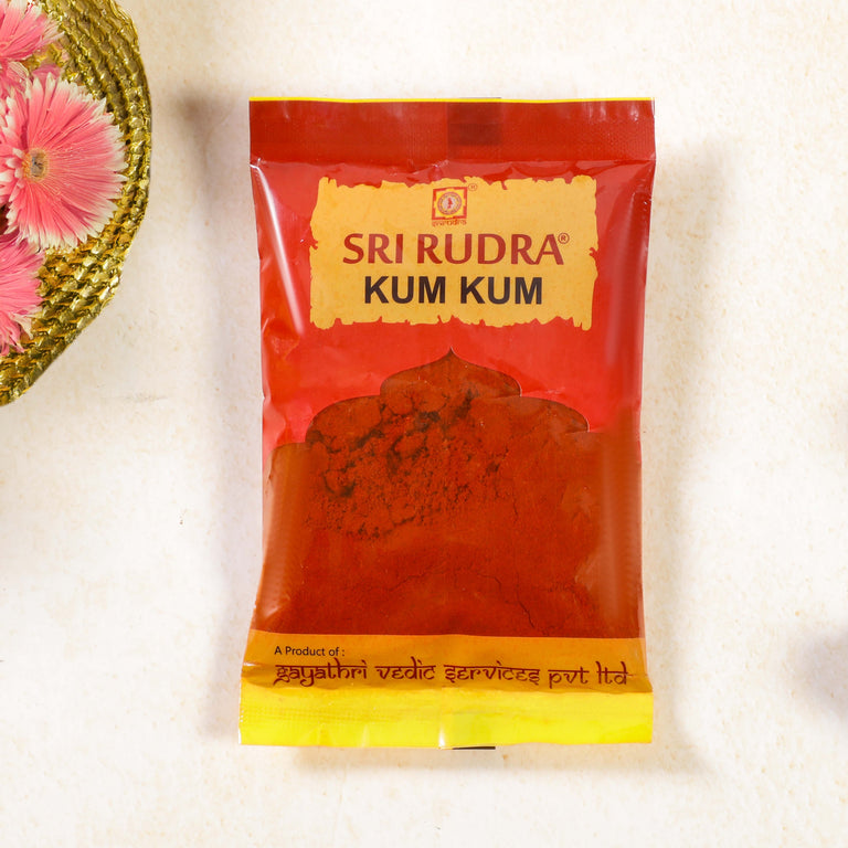 Sri Rudra Kumkum - Red Color - 60 gm - Pack of 5