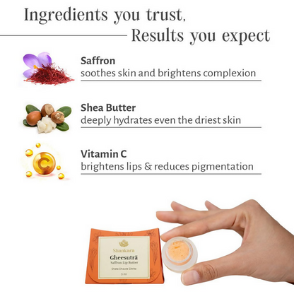 Shankara by Sri Sri Tattva Gheesutra Saffron Lip Butter - 3 ml