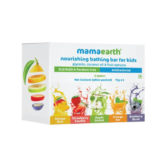 Mamaearth Nourishing Baby Bathing Bar Soap For Gently Cleanses, Retains Moisture, Fruity Essence - 75 gm (set of 5)