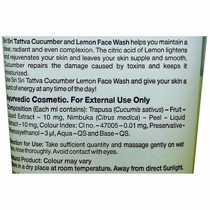 Sri Sri Tattva Cucumber & Lemon Face Wash - 60 ml