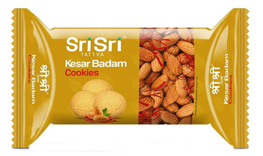 Sri Sri Tattva Kesar Badam Cookies - 50 gm