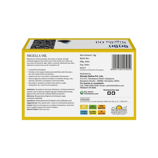 Sri Sri Tattva Nigella Veg Oil Capsules - 30 caps
