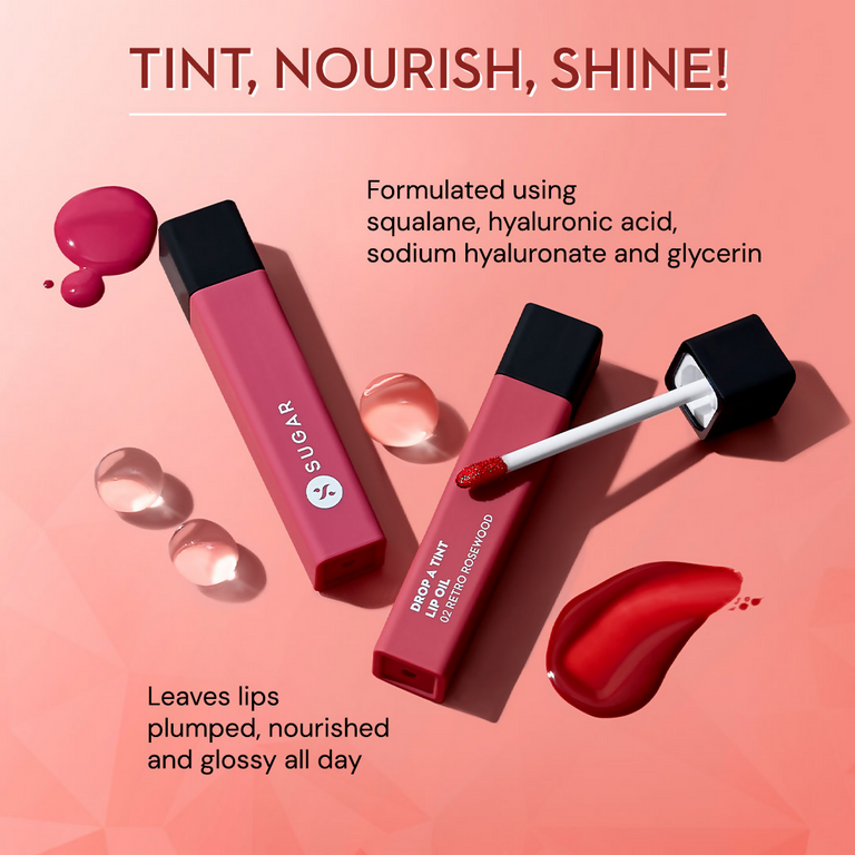SUGAR Drop A Tint Lip Oil - 02 Retro Rosewood - 4 ml