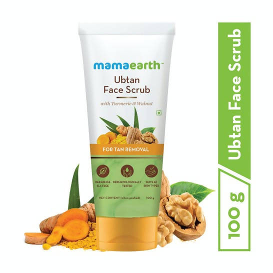 Mamaearth Ubtan Face Scrub with Turmeric & Walnut for Tan Removal - 100 gm