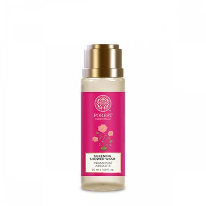 Forest Essentials Travel Size Silkening Shower Wash Indian Rose Absolute - 50 ml