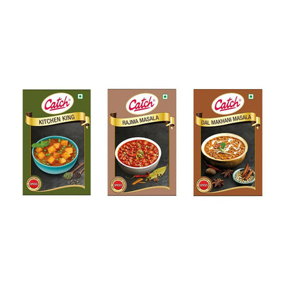 Catch Masala Powder Combo - Kitchen King 100 gms + Rajma Masala 100 gms + Dalmakhani Masala 100 gms - combo
