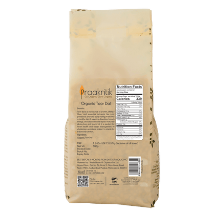Praakritik Organic Tuvar Dal - 500 gm