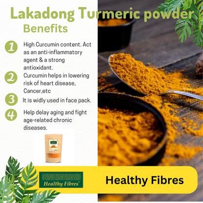Healthy Fibres Lakadong Turmeric Powder - 200 gm - Pack of 2