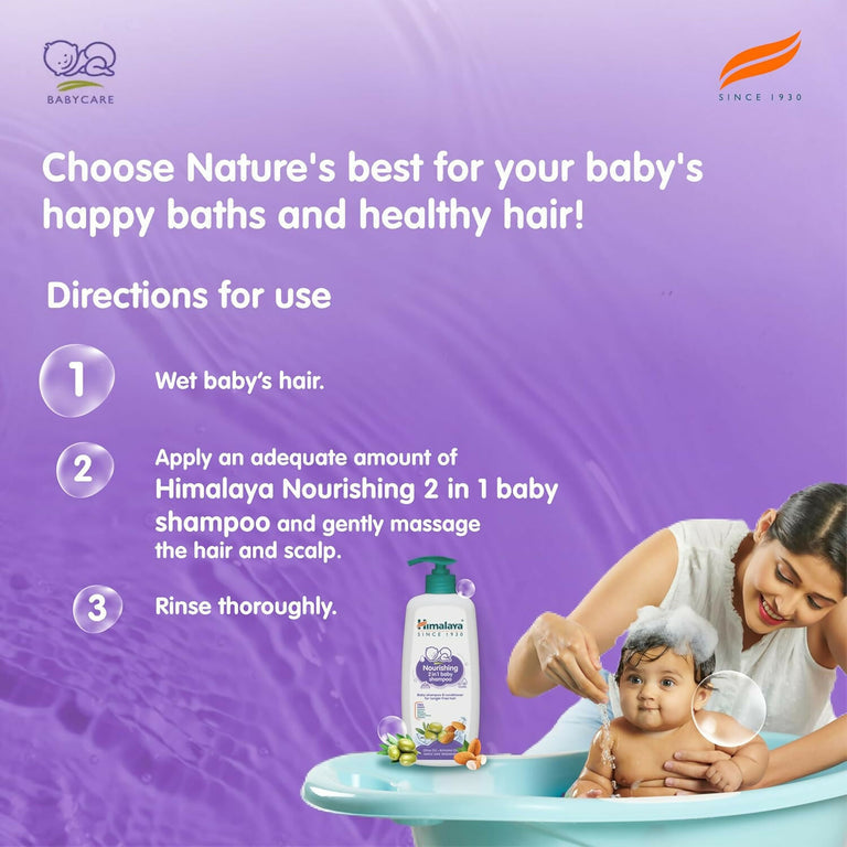 Himalaya Nourishing 2 in 1 Baby Shampoo & Conditioner for Tangle Free Hair - 400 ml