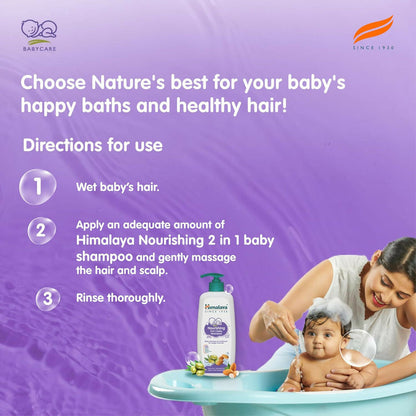 Himalaya Nourishing 2 in 1 Baby Shampoo & Conditioner for Tangle Free Hair - 400 ml