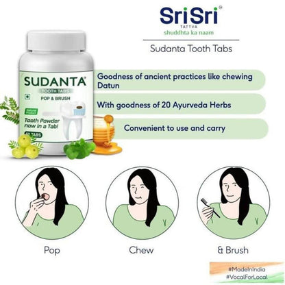 Sri Sri Tattva Sudanta Tooth Tabs (60 Tabs) - 60 tabs