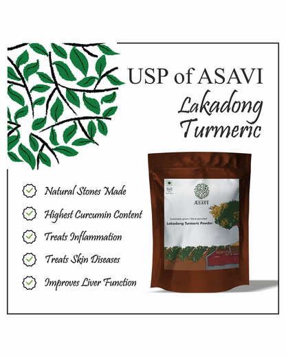Asavi Stonemade Lakadong Turmeric Powder - 250 gm