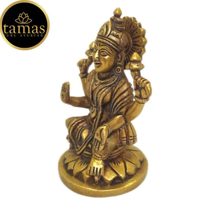 Tamas Brass Lord Ganesh Lakshmi Statue (Golden) - Combo
