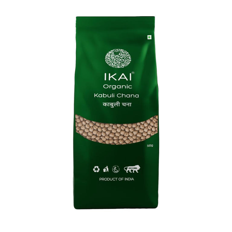IKAI Organic Kabuli Chana (White Chickpea) - 500 gm