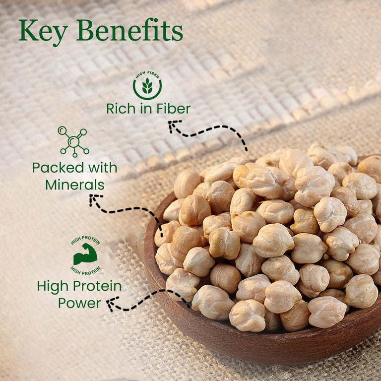 IKAI Organic Kabuli Chana (White Chickpea) - 500 gm