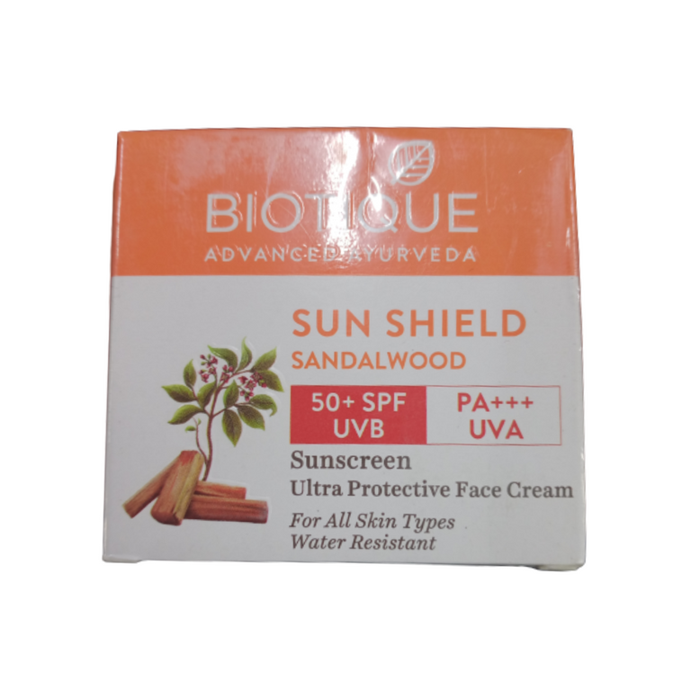 Biotique Bio Sandalwood SPF 50+ UVA/UVB Sunscreen Ultra Soothing Face Cream - 50 gm