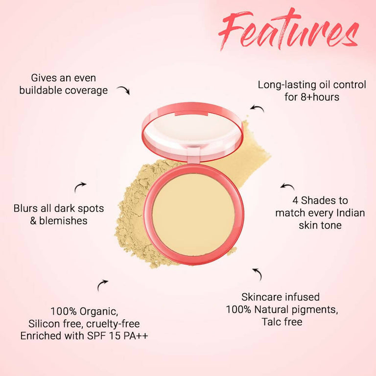 Biotique Natural Makeup Pressed Magicompact Powder - Clay - 8 gm