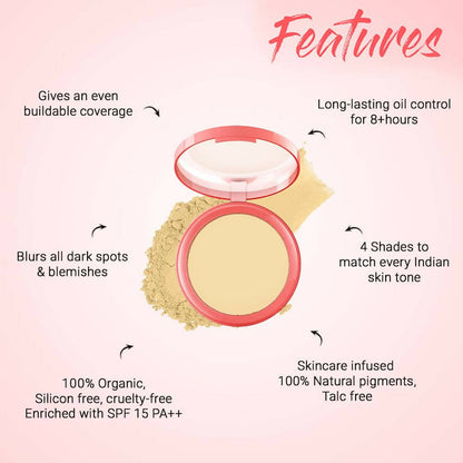 Biotique Natural Makeup Pressed Magicompact Powder - Clay - 8 gm