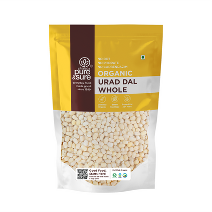 Pure & Sure Organic White Urad Dal Whole - 500 gm