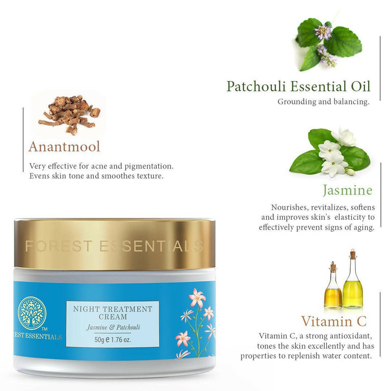 Forest Essentials Night Treatment Cream Jasmine & Patchouli - 50 gm