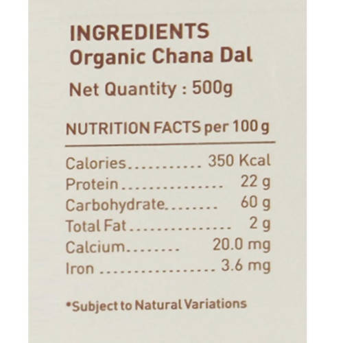 Pure & Sure Chana Dal Traditional Organic Pulses - 500 gm