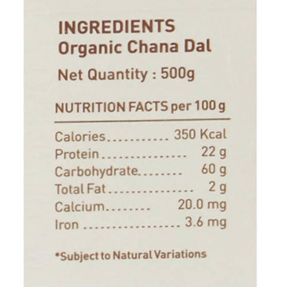 Pure & Sure Chana Dal Traditional Organic Pulses - 500 gm
