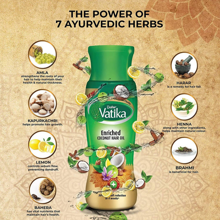 Dabur Vatika Enriched Coconut Hair Oil - 300 ml