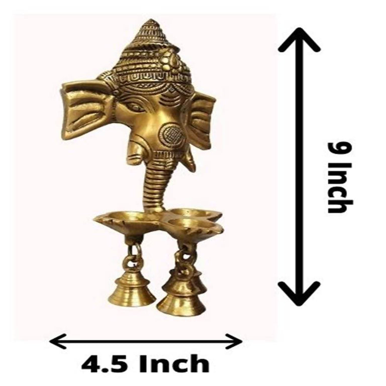 Puja N Pujari Ganesh Wall Hanging Three Diya Oil Lamp