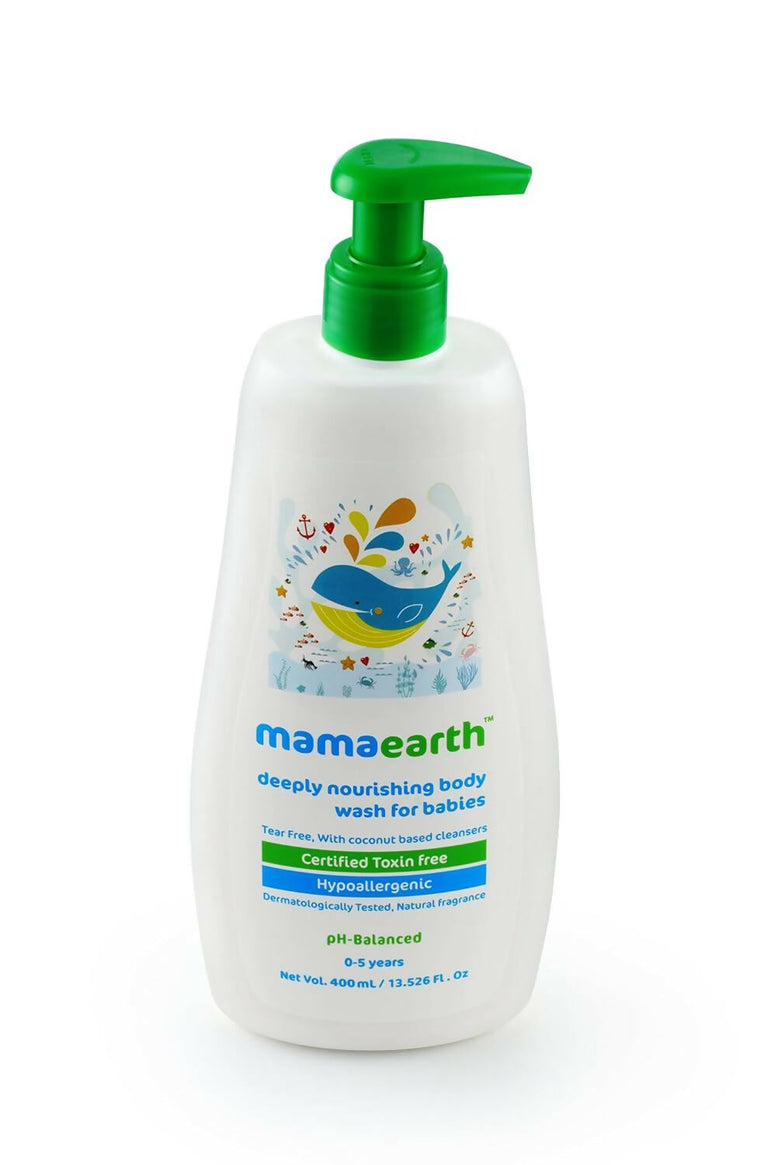 Mamaearth Gentle Cleansing Natural Baby Shampoo & Mamaearth Deeply Nourishing Natural Baby Wash - combo