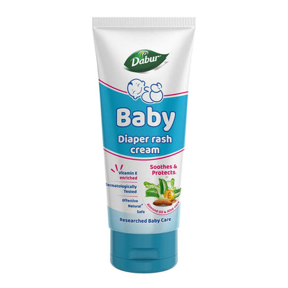 Dabur Baby Rash Cream with Aloe Vera, Almond Oil & Vitamin E for Protection & Prevention against Diaper Rash - 100 gm