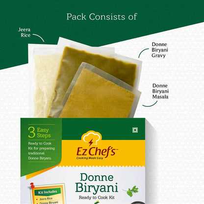 Ez Chef's Donne Biryani Kit - Bangalore's Famous Biryani - 305 gm - Pack of 2