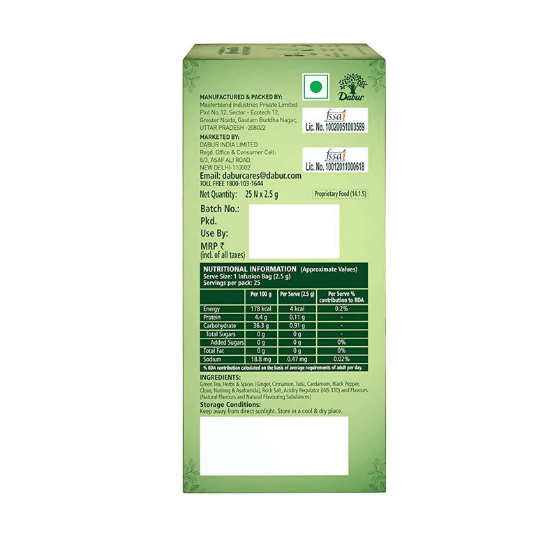 Dabur Vedic Green Teabags - Detox Kahwa - 25 tea bags