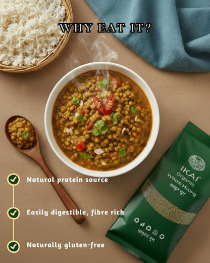 IKAI Organic Whole Moong (Green Gram) - 500 gm
