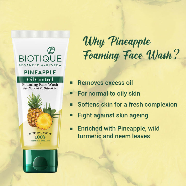 Biotique Bio Pineapple Oil Control Foaming Face Wash - 100 ml