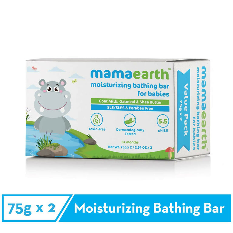 Mamaearth Moisturizing Baby Bathing Soap Bar & Milky Soft Natural Baby Face Cream & Gentle Cleansing Baby Shampoo - combo