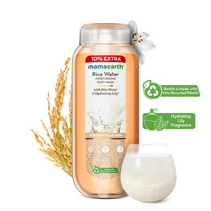 Mamaearth Rice Water Moisturizing Body Wash with Rice Water & Hydrating Lily For Dewy Glass Skin - 250 ml