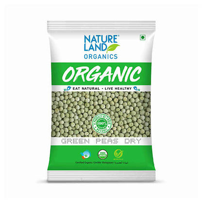 Nature Land Organics Green Dry Peas - 500 gm