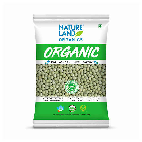 Nature Land Organics Green Dry Peas - 500 gm