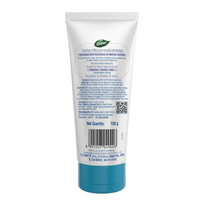 Dabur Baby Rash Cream with Aloe Vera, Almond Oil & Vitamin E for Protection & Prevention against Diaper Rash - 100 gm