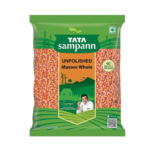 Tata Sampann Unpolished Masoor Dal Whole - 1 kg